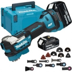Makita  DTM52RTJX2 - Multicutter cu 2 acumulatori, Li-Ion, 18 V, 5 Ah, valiza speciala, accesorii