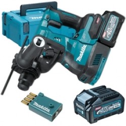 Makita  HR001GM201 XGT - Rotopercutor SDS-Plus cu 2 acumulatori, Li-Ion, 40 V, 4 Ah, 2.8 J, valiza speciala, accesorii