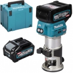 Makita  RT001GM210 - Masina de frezat cu 2 acumulatori, Li-Ion, 40 V, 4 Ah, 6, 8 mm, valiza speciala