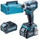 Makita  TD001GM201 XGT - Masina de insurubat cu impact cu 2 acumulatori, Li-Ion, 40 V, 4 Ah, 220 Nm, M5-M16, valiza speciala