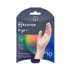 
                                        Manusi de protectie unica folosinta Mercator To - Go, vinil, transparent, marimea L, set 10 buc                                    