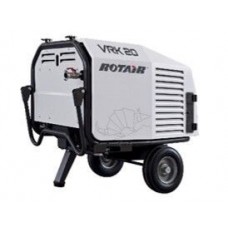 Motocompresor ROTAIR, model VRK 16 AE, cu carcasa, motor benzina Honda GX 630, 20.8  cp, Stage V, transmisie pe curea, racire cu aer, pornire la cheie (demaraj electric)