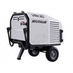 Motocompresor ROTAIR, model VRK 16 AE, cu carcasa, motor benzina Honda GX 630, 20.8  cp, Stage V, transmisie pe curea, racire cu aer, pornire la cheie (demaraj electric)