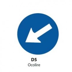 Ocolire stânga, Indicator rutier (D5)