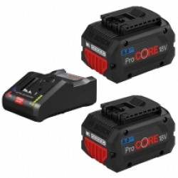 Pachet  5x Bosch 1600A016GP - Set 2 acumulatori si incarcator, Li-Ion, 18 V, 8 Ah