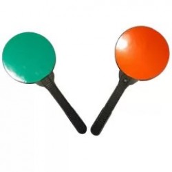 Paletă de semnalizare, reflectorizantă, diametrul 20 cm, față verde - verso roșu