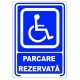 Parcare rezervată, semn din plastic, 20x30cm