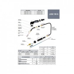 Piese componente pentru pistolet MIG/MAG LGS2-150G
