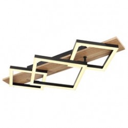 
                                        Plafoniera LED Beatrix 67294D2, 24W, 1400lm, lumina calda, aspect lemn, neagra, moderna                                    