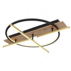 
                                        Plafoniera LED Beatrix 67295D1, 44W, 1800lm, lumina calda, aspect lemn, neagra, moderna                                    