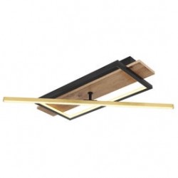 
                                        Plafoniera LED Beatrix 67296D, 28W, 1200lm, lumina calda, aspect lemn, neagra, moderna                                    