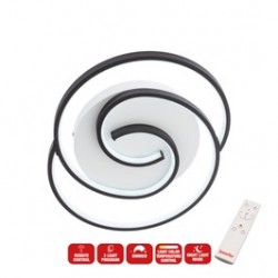 
                                        Plafoniera LED Intersia 01-2757, 38W, lumina calda / neutra / rece, cu telecomanda, negru + alb, moderna                                    