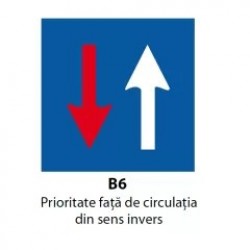 Prioritate față de circulația din sens invers, Indicator rutier