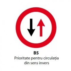 Prioritate pentru circulația din sens invers, Indicator rutier