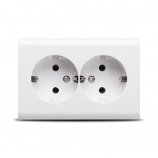 Priza Dubla cu CP PT Alb, 402-010000-907