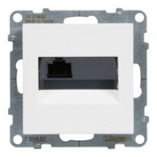 Priza internet Legrand New Suno 721152, RJ45 cat. 6E UTP, incastrata, alba