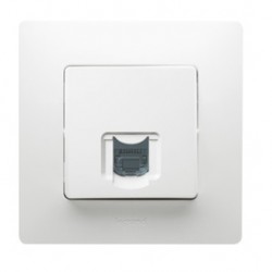 Priza internet Niloe 396444, RJ45 cat. 5E, incastrata, rama inclusa, alba