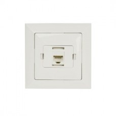 Priza internet Perla GTP-10P LSA/GTP-18C, cat. 6, incastrata, rama inclusa, alba