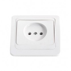 Priza schuko simpla Comtec Eco, incastrata, rama inclusa, alba