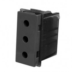 Priza schuko simpla Esperia 300531, incastrata, modulara - 1, contact de protectie, neagra