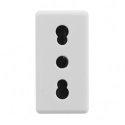 Priza schuko simpla Gewiss System GW20203, incastrata, modulara - 1, contact de protectie, alba