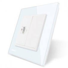 Priza simpla HDMI Livolo VL-C791HD-11, rama din sticla, alba