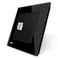 Priza simpla HDMI Livolo VL-C791HD-12, rama din sticla, neagra