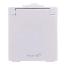 Priza simpla Hepol AG, aparenta, cu capac, contact de protectie, alba