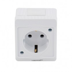 Priza simpla Hepol Tony 11882, aparenta, rama inclusa, contact de protectie, alba