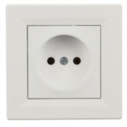 Priza simpla Schneider Electric Asfora EPH3000121, incastrata, rama inclusa, alba