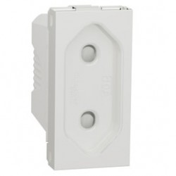Priza simpla Schneider Electric Noua Unica NU303118, incastrata, modulara - 1, protectie copii, 2P, 10A, alba