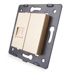 Priza telefon simpla Livolo C7-1T-13, incastrata, aurie