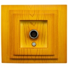 Priza TV / satelit Larissa capat 8 - 20DB, rama inclusa, stejar