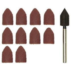 Proxxon  28987 - Set ax si tamburi conici din corindon, 9x13 mm, granulatie 80 si 150, 10 bucati