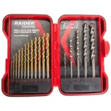 Raider  157796 - Set burghie mixte , 1.5-6  mm, tija cilindrica, 17 bucati