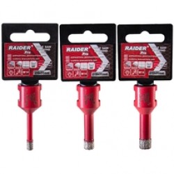 Raider  157838 + 157840 + 157841 - Set carote diamantate polizor unghiular, 6-12 mm, 3 bucati