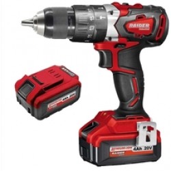 Raider  RDI-CDB01 - Masina de gaurit si insurubat cu 2 acumulatori, Li-Ion, 20 V, 4 Ah, 62 Nm
