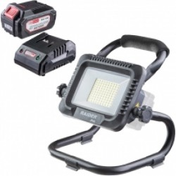 Raider  RDP-SWL20 + RDP-R20 - Lampa + Set 1 acumulator si incarcator, Li-Ion, 20 V, 4 Ah