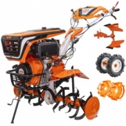 Ruris  1001KSD - Motosapa, General Engine, -, 10 CP, 750-1250 mm, 3 viteze (2 inainte + 1 inapoi), motorina, roti de cauciuc, roti metalice, plug reversibil