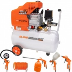 Ruris  AirPower 2400PLUS - Compresor, cu ulei, 1500 W, 24 l, 180 l/min, 8 bar, accesorii