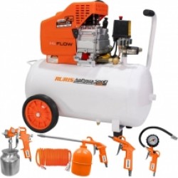 Ruris  AirPower 5000PLUS - Compresor, cu ulei, 1500 W, 50 l, 180 l/min, 8 bar, accesorii