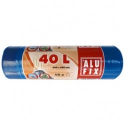 
                                        Saci menajeri / gunoi Alufix, cu banda, albastru, 40L, 15 buc                                    
