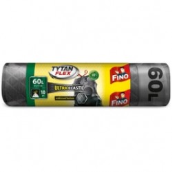 
                                        Saci menajeri / gunoi Fino Tytan Flex, ultra elastici, gri metalizat, 60 L, 10 buc                                    