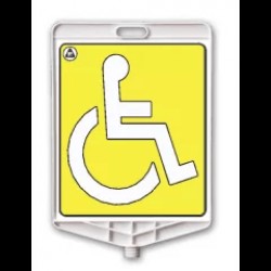 Semn din plastic dreptunghiular, parcare pentru persoane cu handicap, reflectorizant, PPC, 41 x 35cm
