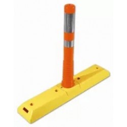 Separator de sensuri cu stâlp flexibil portocaliu, înălțime 75cm