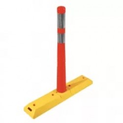 Separator de sensuri cu stâlp flexibil portocaliu, înălțime 90cm