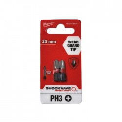 Set capete surubelnita cruce PH 25 mm pentru impact Milwaukee