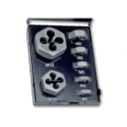 SET DE FILIERE HEXAGONALE, FILET METRIC, DIN 382