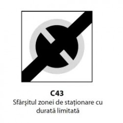 Sfârşitul zonei de staţionare cu durată limitată, Indicator rutier