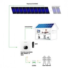 Sistem fotovoltaic 5kW, monofazat, cu 10 panouri monocristaline Allview, putere instalata 4.55kW, On Grid